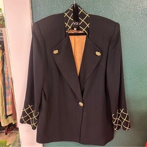 Vintage Criscione New York black blazer with gold details